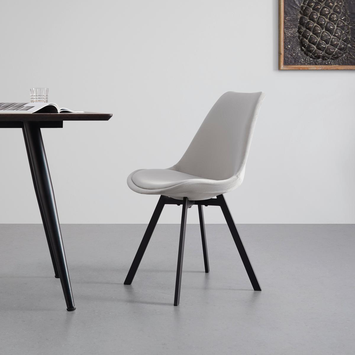 KRZESŁO MIA - jasnoszary/czarny, Modern, metal/tkanina (45/84/55cm) - Bessagi Home