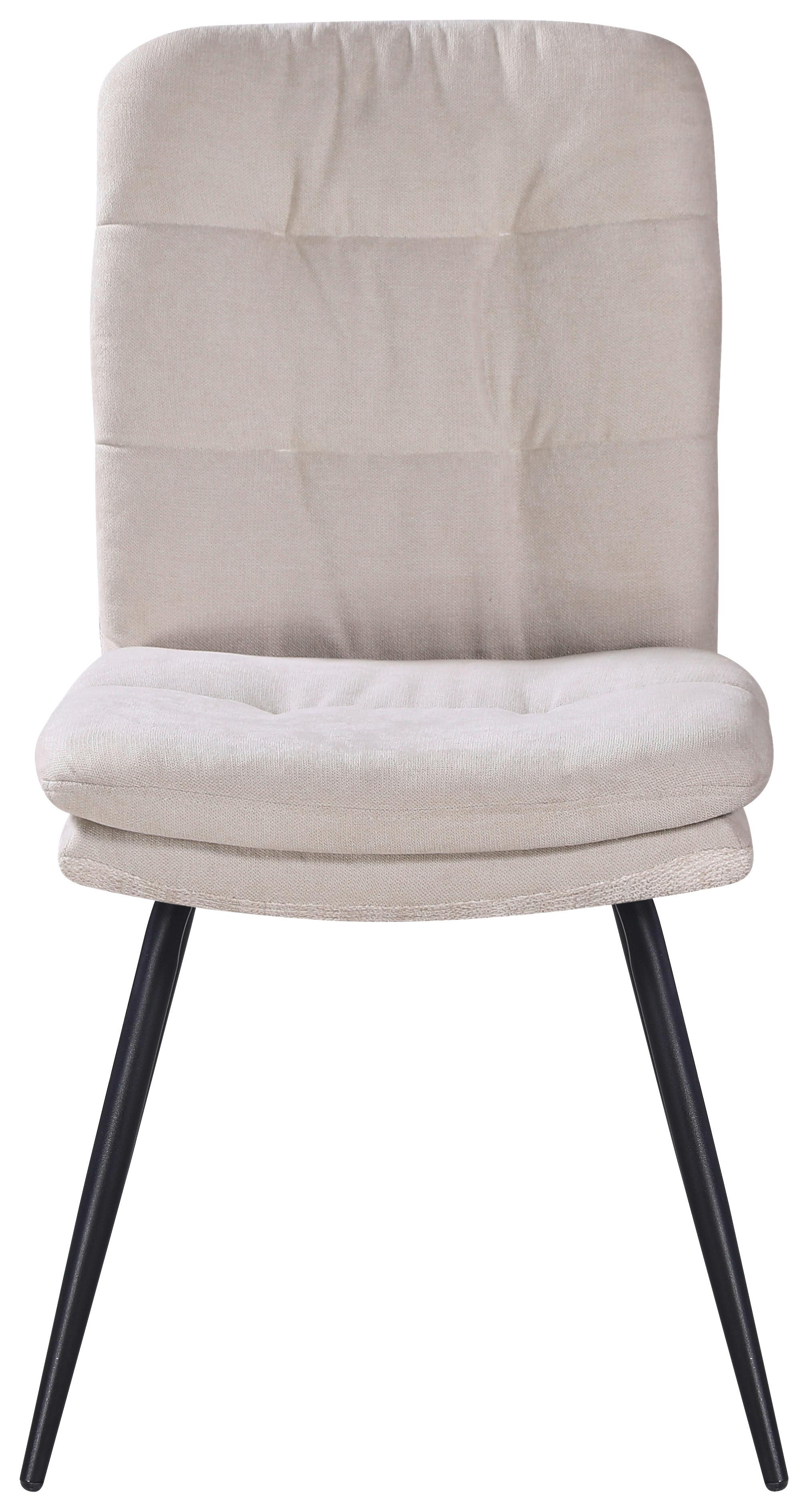 Stuhl Nova Beige - Beige/Schwarz, MODERN, Textil/Metall (48/89/67cm) - Premium Living