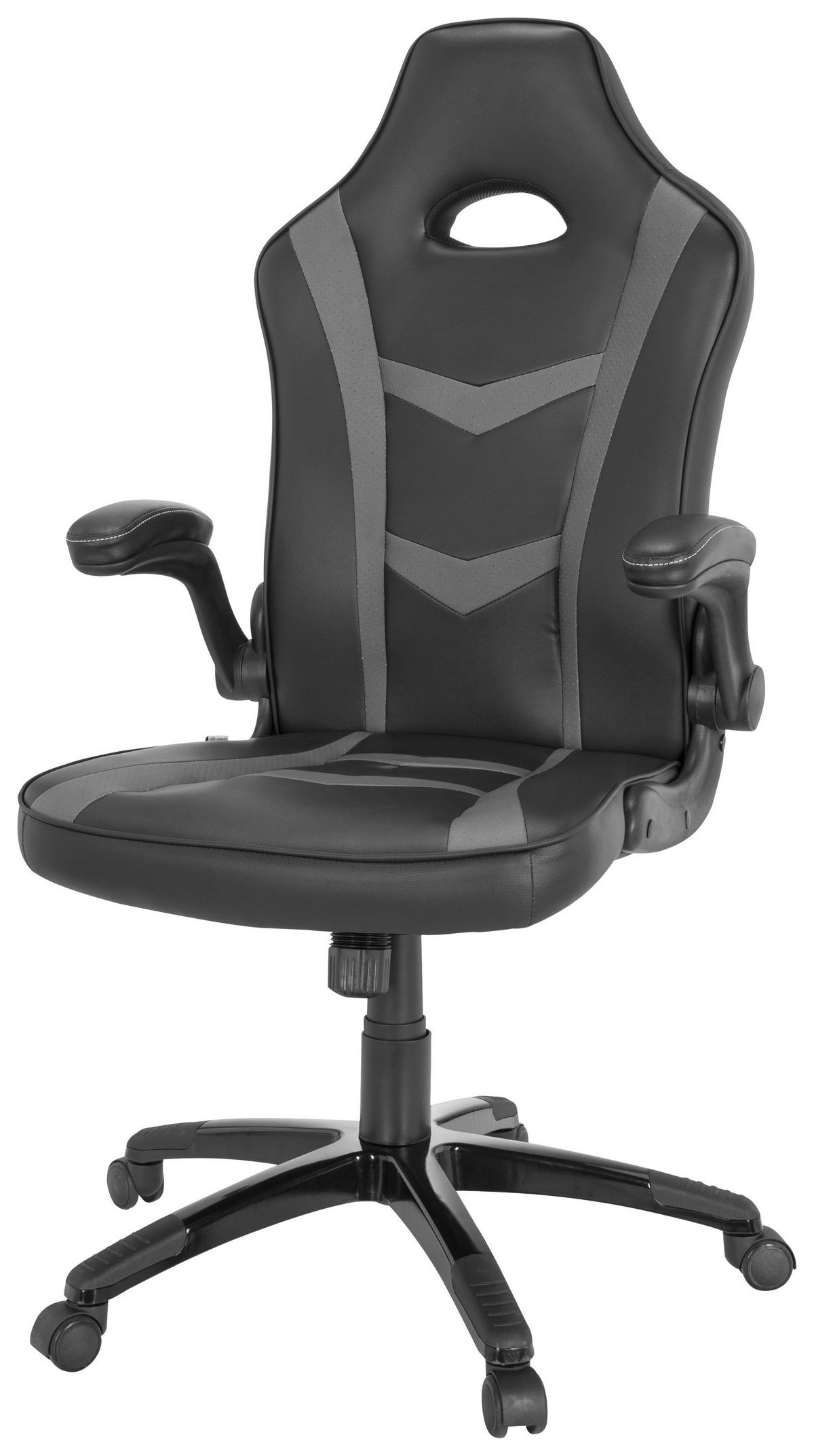 Gaming Stol Game Sport B, Črna - siva/črna, Moderno, umetna masa/tekstil (65/121/66cm) - MID.YOU