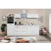 Küchenzeile mit Geräte Weiß B: ca. 270 cm - Edelstahlfarben/Weiß, KONVENTIONELL, Holzwerkstoff/Metall (270cm) - Respekta