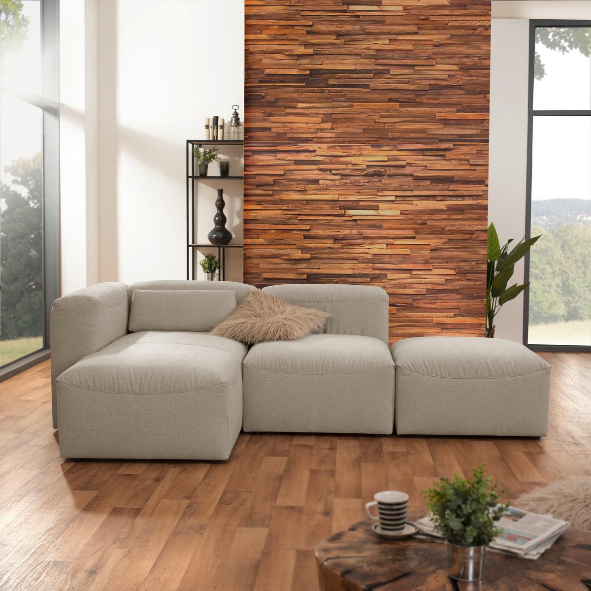 ECKSOFA LENA - Creme, Design, Kunststoff/Textil (160/250cm) - Max Winzer