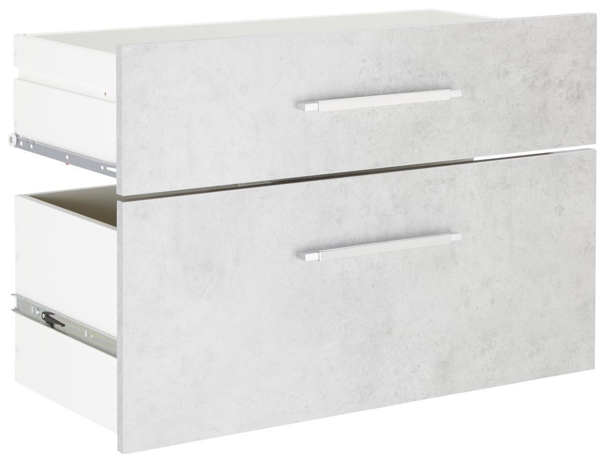 Schubladenset in Grau 2er Set - Alufarben/Grau, Modern, Holzwerkstoff/Metall (76/51,4/39cm) - Mömax