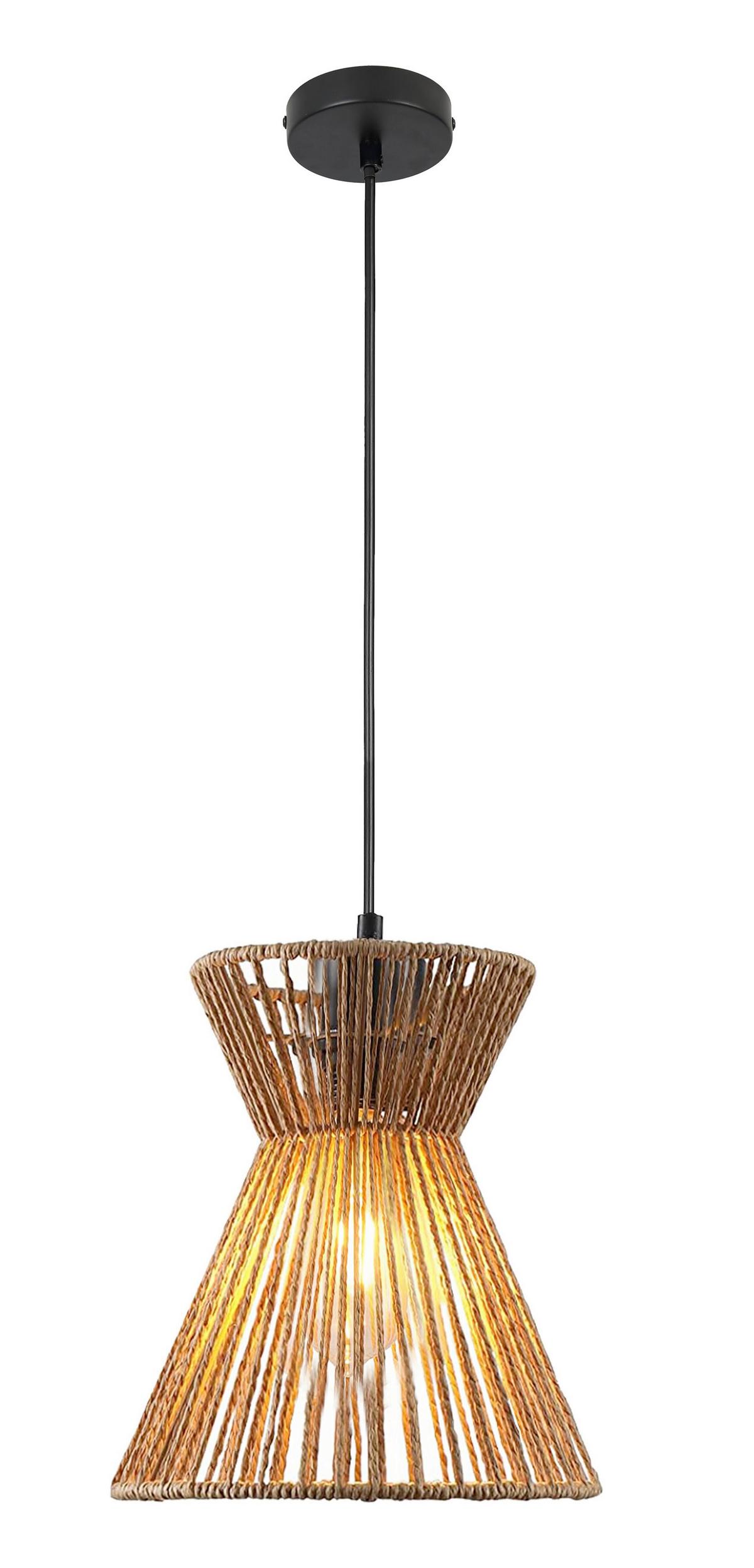 Hängeleuchte Naturm in Naturfarben max. 25 Watt - Schwarz/Naturfarben, Konventionell, Papier/Metall (30/120cm) - Mömax
