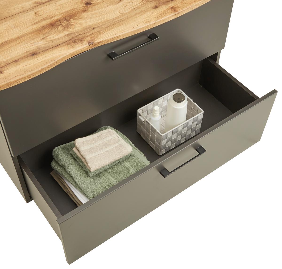 Omarica Za Pod Umivalnik Timber, Hrast, Temno Siva - Moderno, kovina/umetna masa (90/61/45cm) - Premium Living