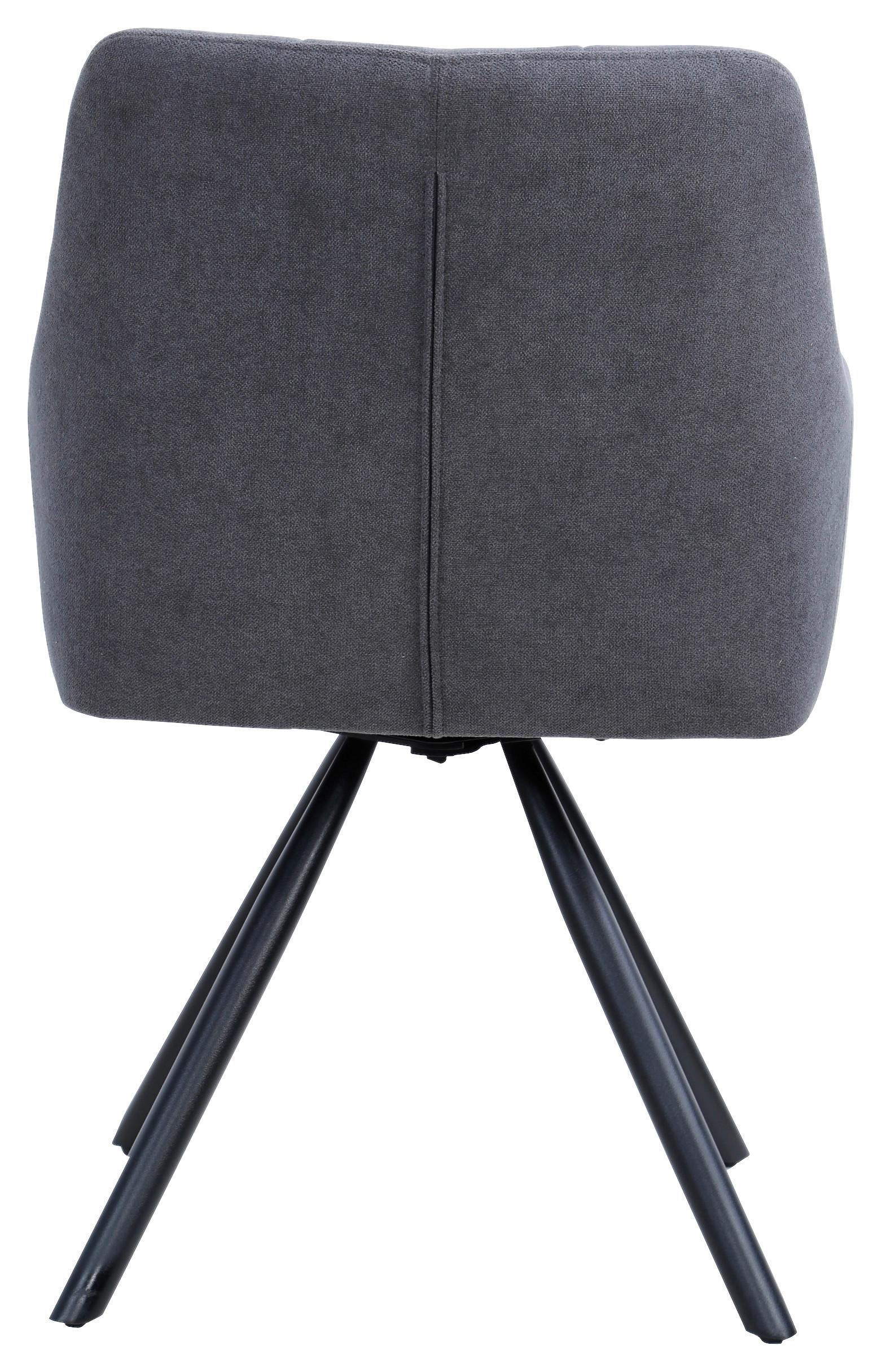 KRZESŁO Z PODŁOKIETNIKAMI REINHOLD - czarny/ciemnoszary, Design, metal/tkanina (57/82/61cm) - Hom`in