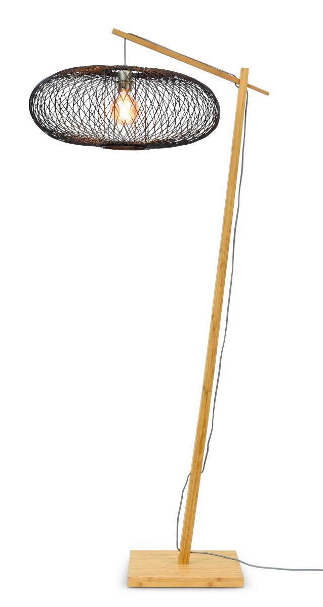 Stoječa Svetilka Cango, Črna, Naravna Barva - črna/naravne barve, Trend (176/60/80cm) - Good & Mojo