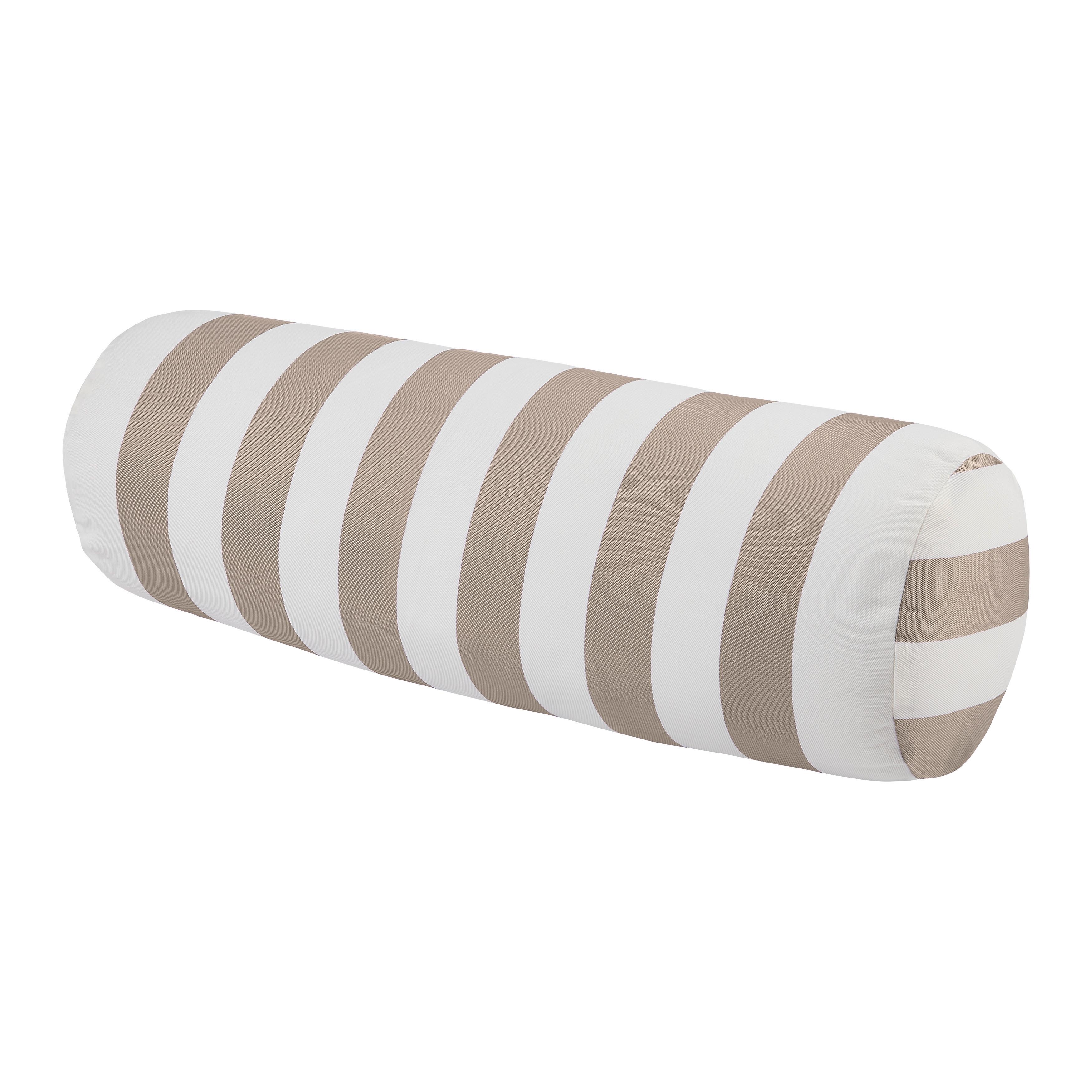 Nackenrolle Amore Gestreift Weiß/Beige ca. 15x45cm - Beige/Weiß, Textil (15/45cm) - Mömax
