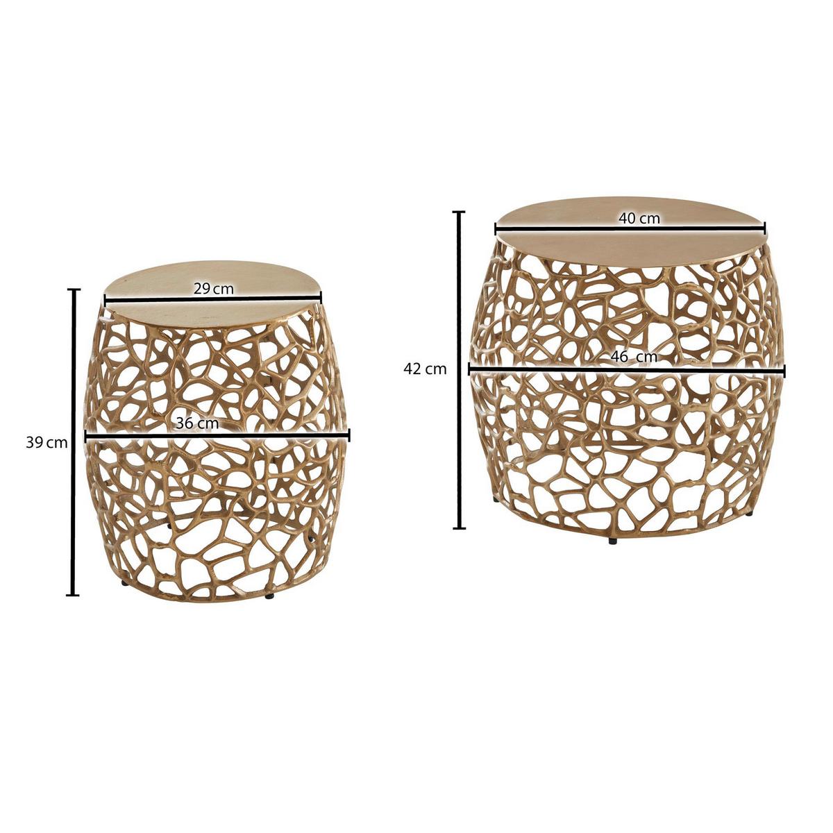 Set Miz Wohnling - zlate barve, Design, kovina (46/42cm) - MID.YOU
