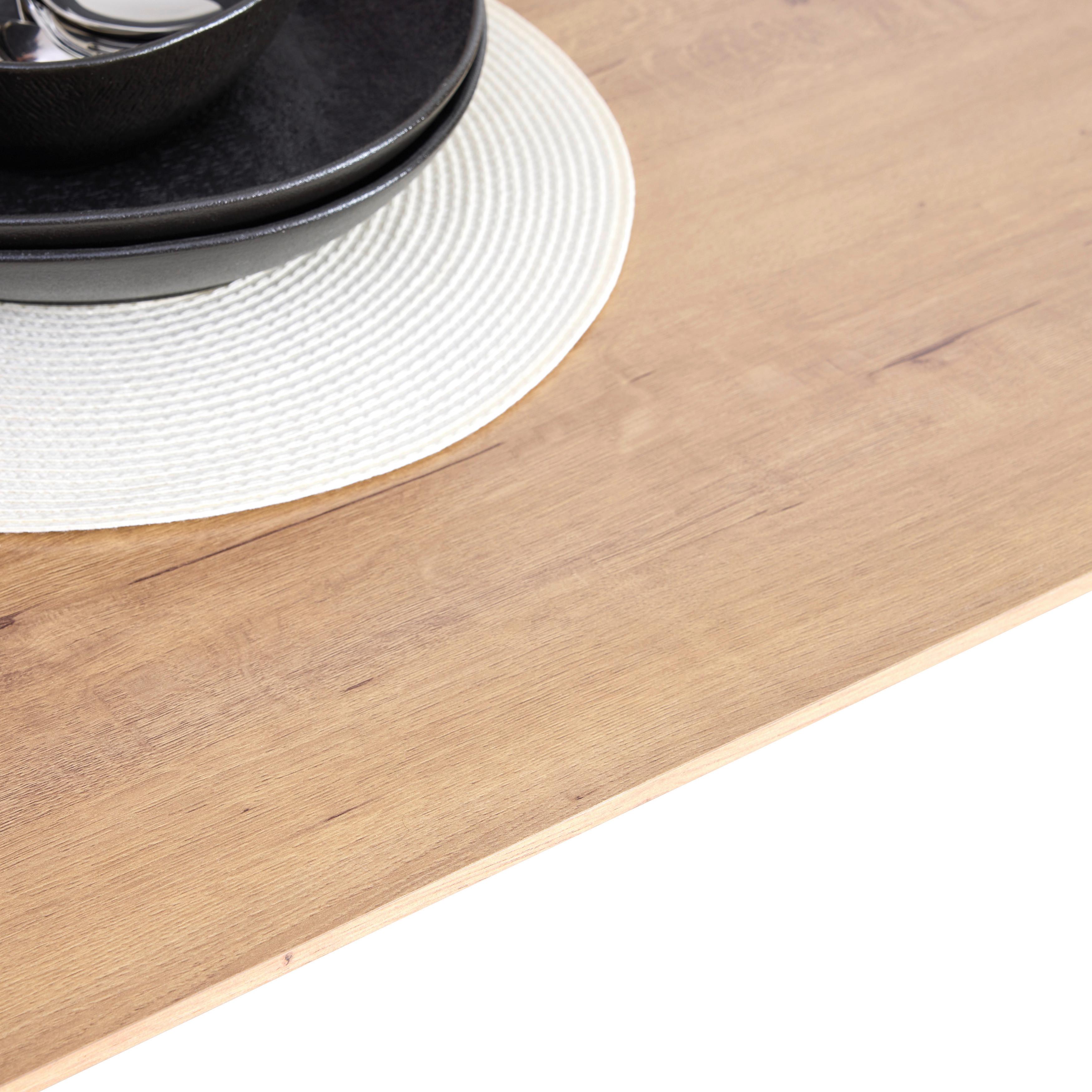 MATBORD LIDO - svart/ekfärgad, Modern, metall/trämaterial (180/76/90cm) - Mömax