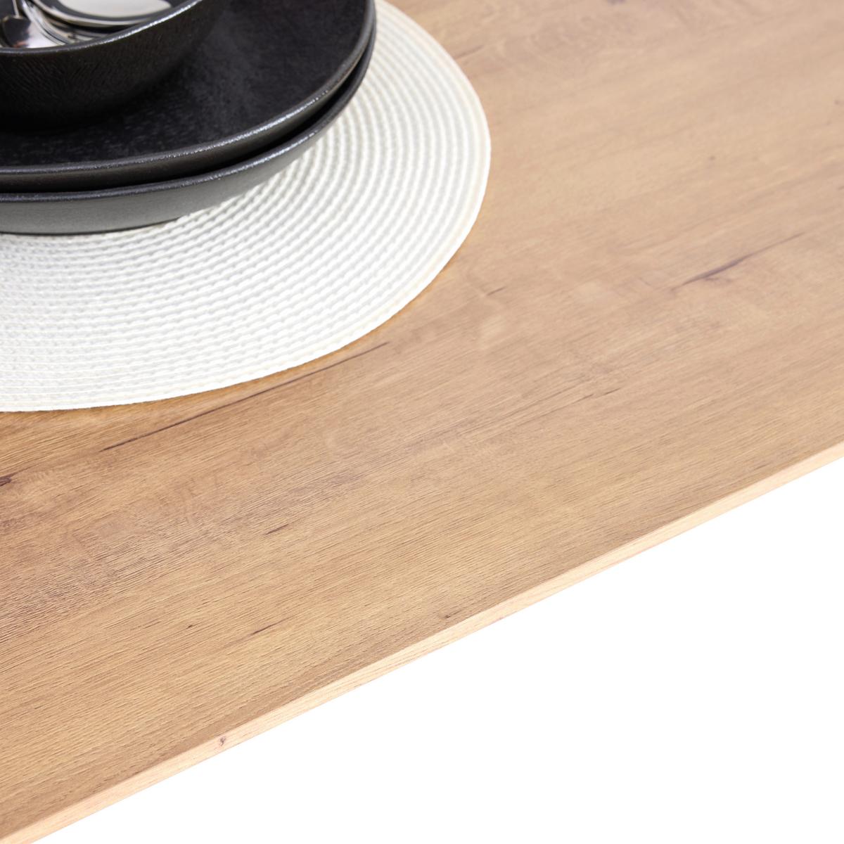 Jedilna Miza Lido, Barva Hrasta - črna/barve hrasta, Moderno, kovina/leseni material (180/90/76cm) - Mömax