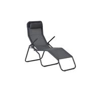 Gartenliege Grau inkl. Kissen - Grau, KONVENTIONELL, Textil/Metall (67/116/154cm) - Gardenson