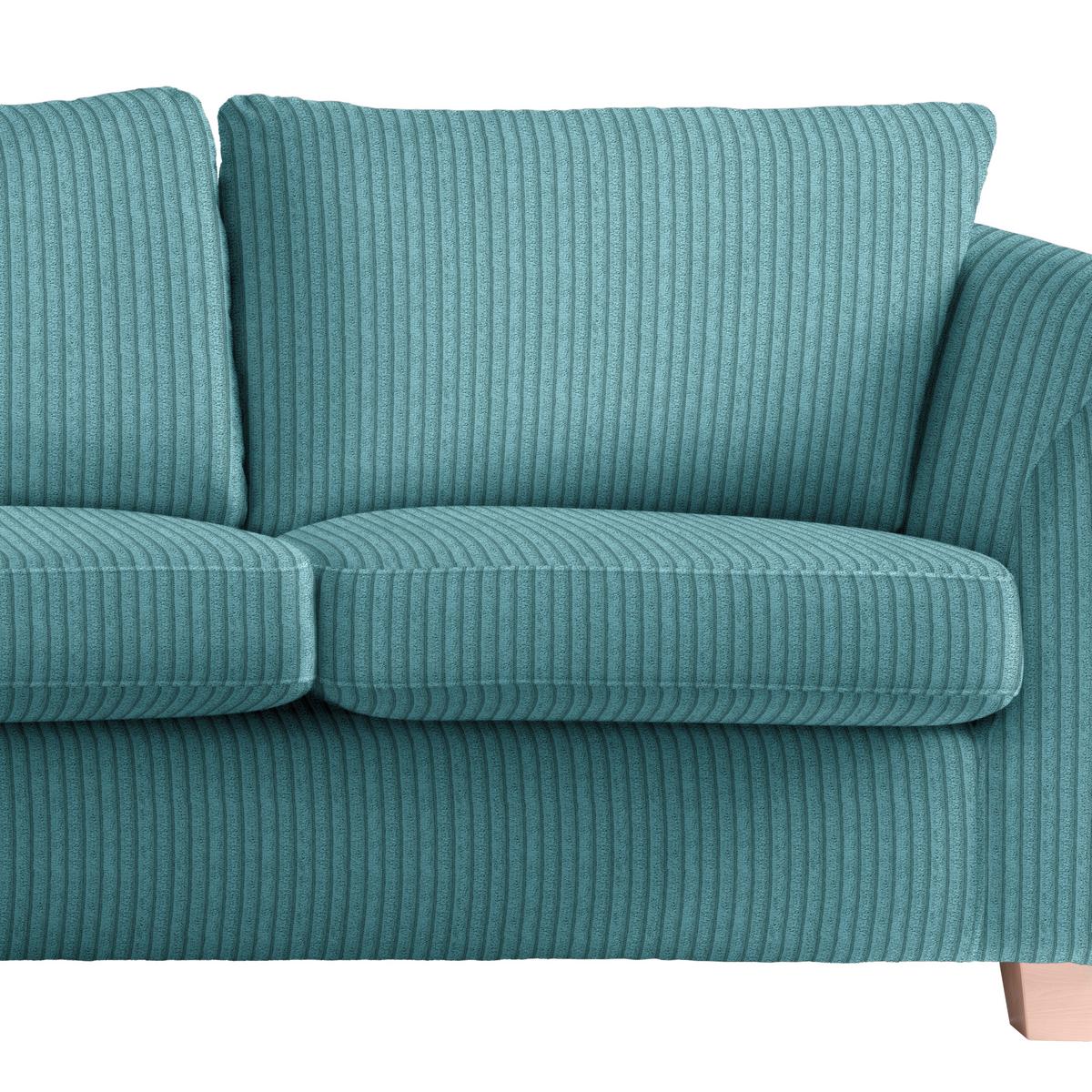 2-Sitzer-Sofa Devado Petrol - Petrol/Naturfarben, Holz/Textil (190/70-85/95cm) - Mömax