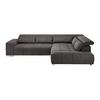 Wohnlandschaft Orion Grau Chenille-Oberfläche - Chromfarben/Grau, MODERN, Textil/Metall (310/70-88/225cm) - Bessagi Home