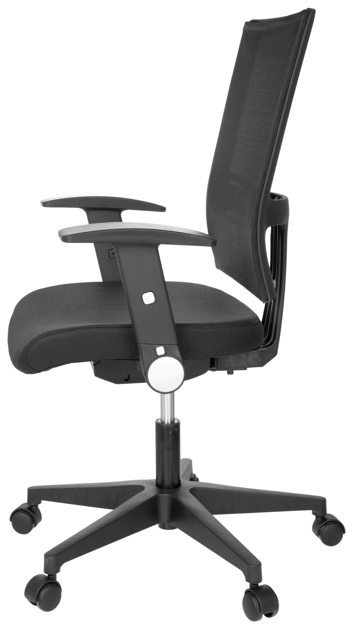 Drehstuhl Office R8 Schwarz - Schwarz, MODERN, Kunststoff/Textil (66/110/50cm) - MID.YOU