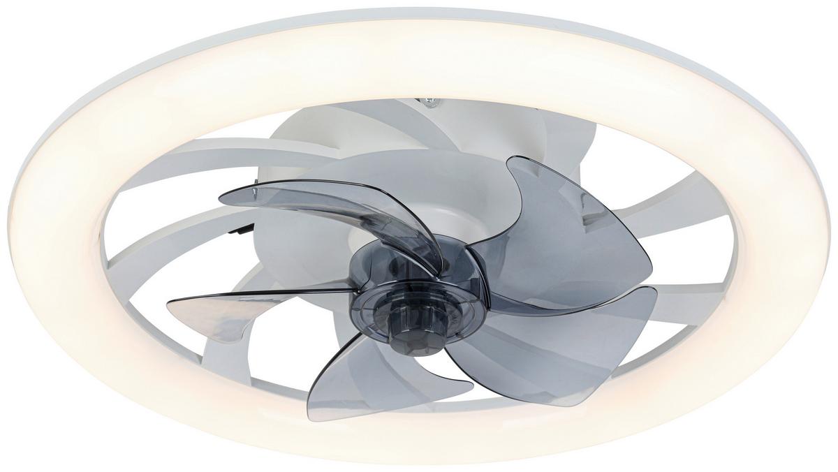 Ventilator de plafon Virti - alb/transparent, Modern, plastic (50/12cm) - Mömax