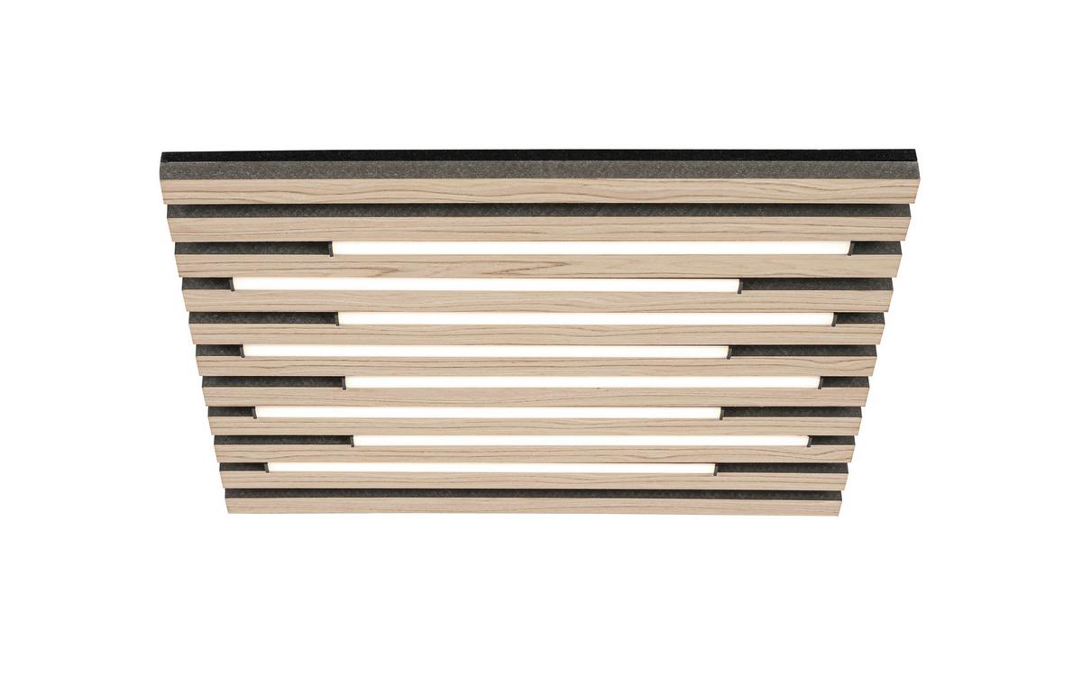 LED-Deckenleuchte Ruko Schwarz/Eichefarben max. 24 W - Eichefarben/Schwarz, MODERN, Holzwerkstoff/Kunststoff (42,5/42,5/5,5cm) - Mömax