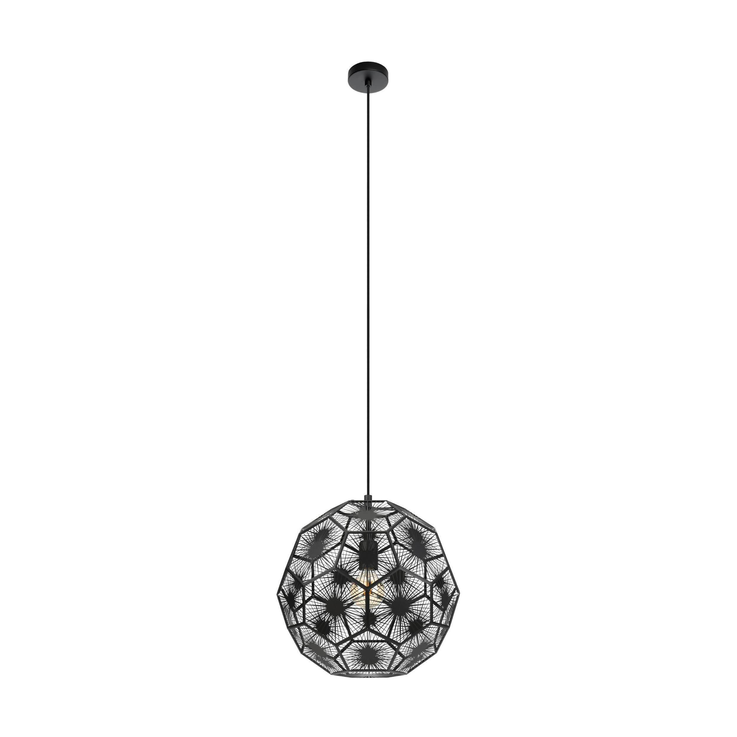Hängeleuchte 39618_skoura 1 - Schwarz, Basics, Metall (41/150cm) - Eglo