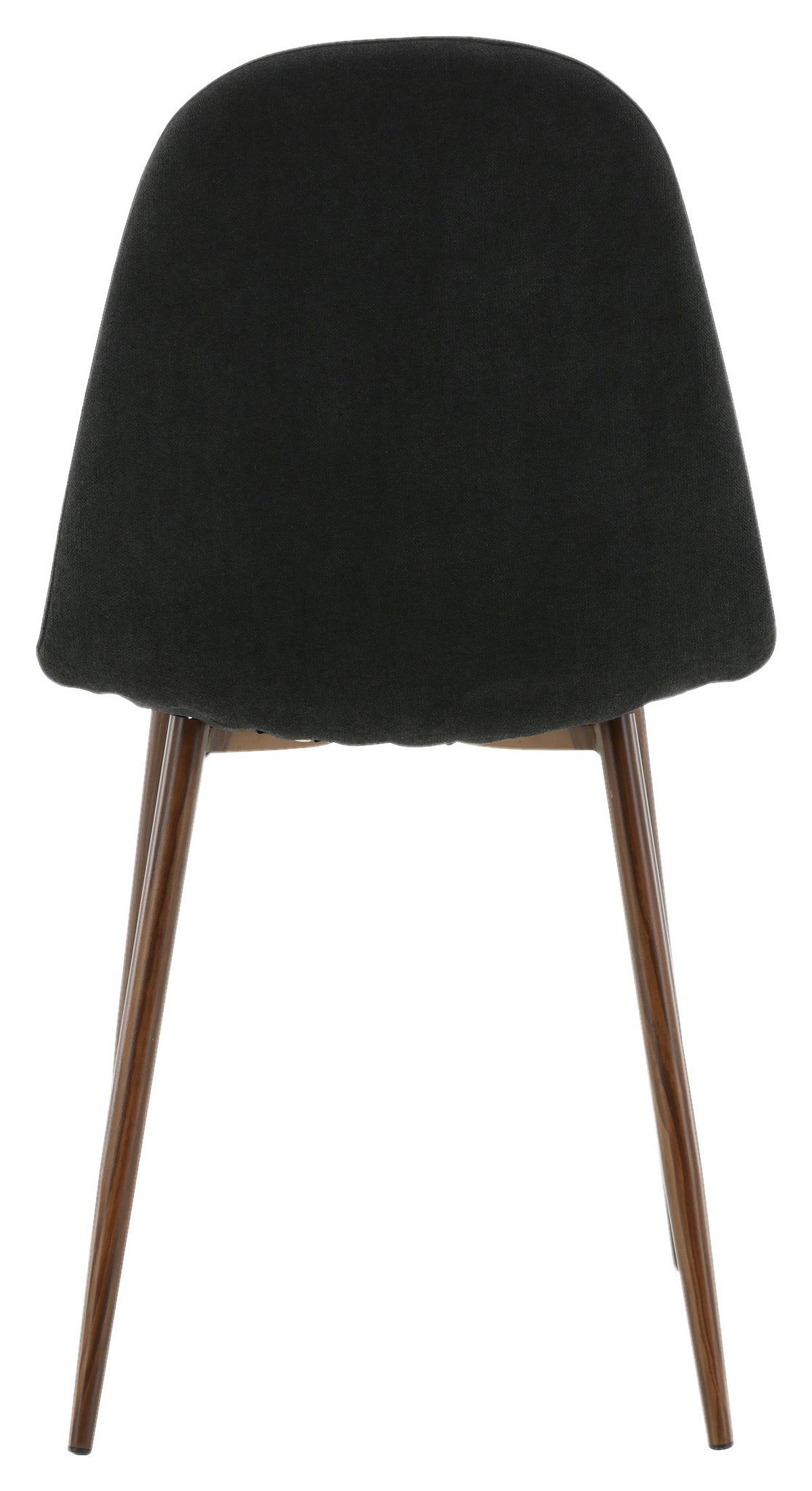 STUHL-SET POLAR - Dunkelbraun/Schwarz, Design, Textil/Metall (44/87/53cm) - Livetastic