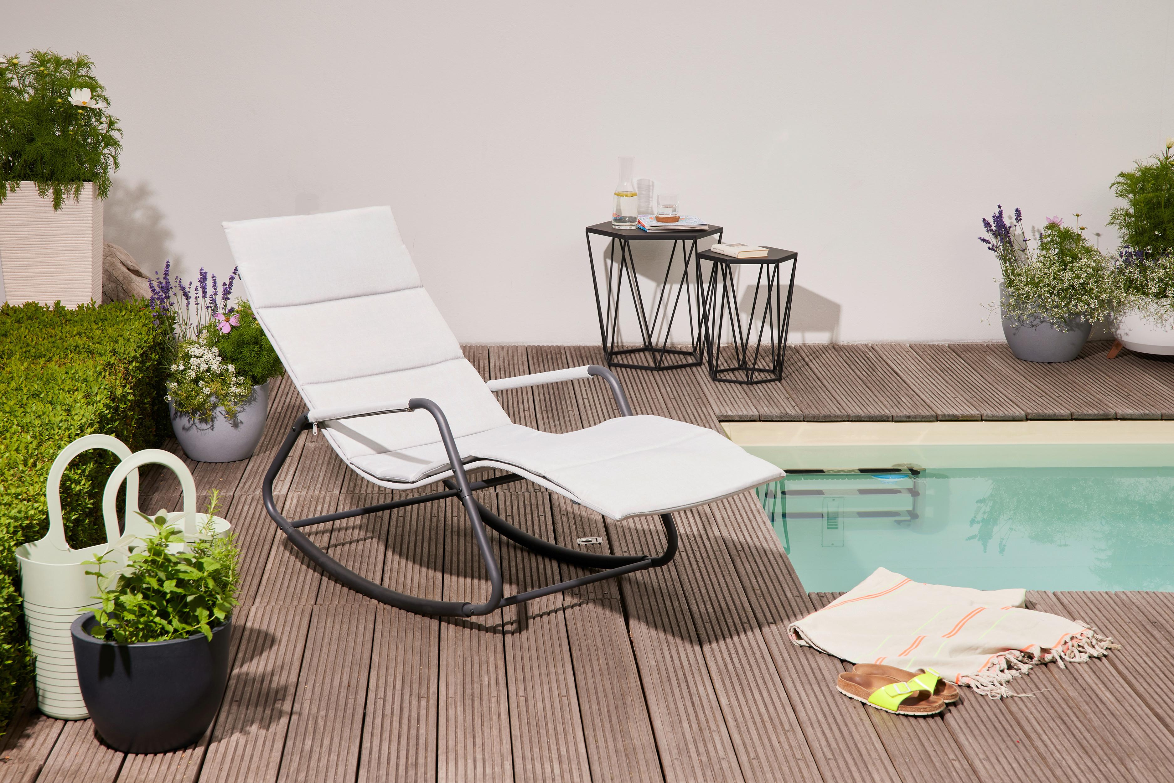 Sienna Garden Relaxliege ca.57x81x143cm Grau - Grau, KONVENTIONELL, Kunststoff/Textil (57/81/143cm) - Siena Garden