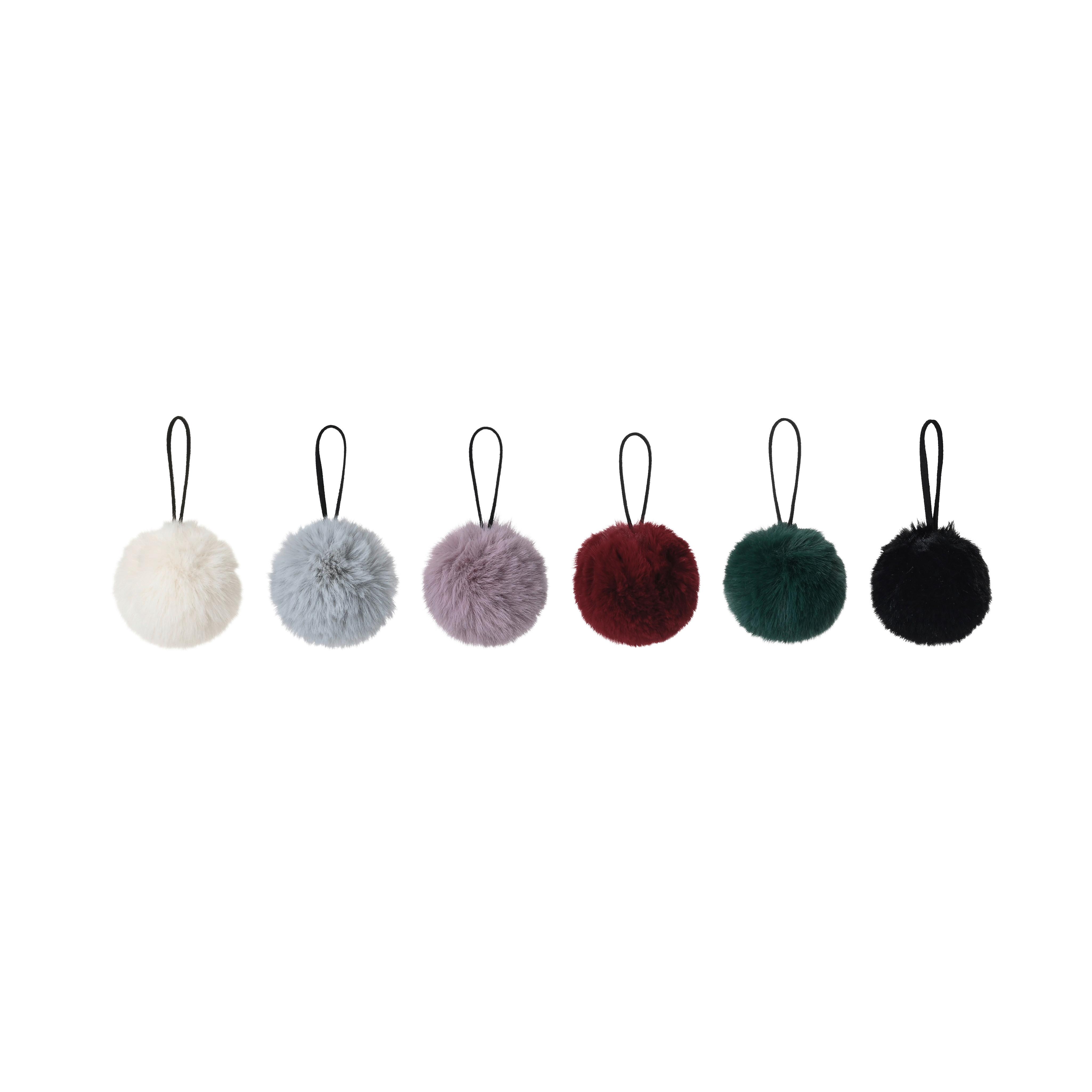 Dekorativni Obesek Fluffy - lila/rdeča, Moderno, tekstil (7cm) - Modern Living