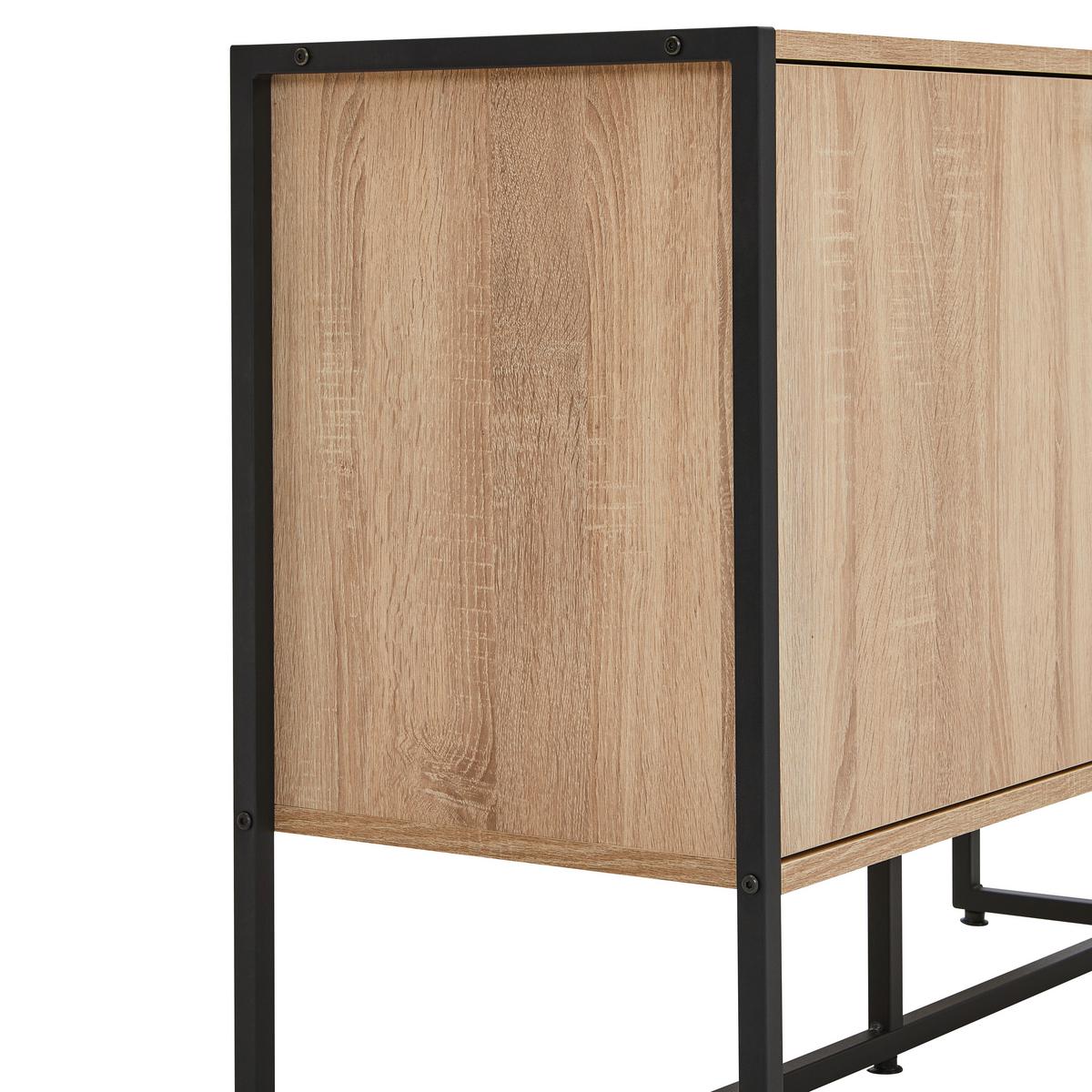 KOMODA SZEROKA MELA SIDEBOARD - czarny/kolor dębu sonoma, Modern, materiał drewnopochodny/metal (100/75/41cm) - P & B