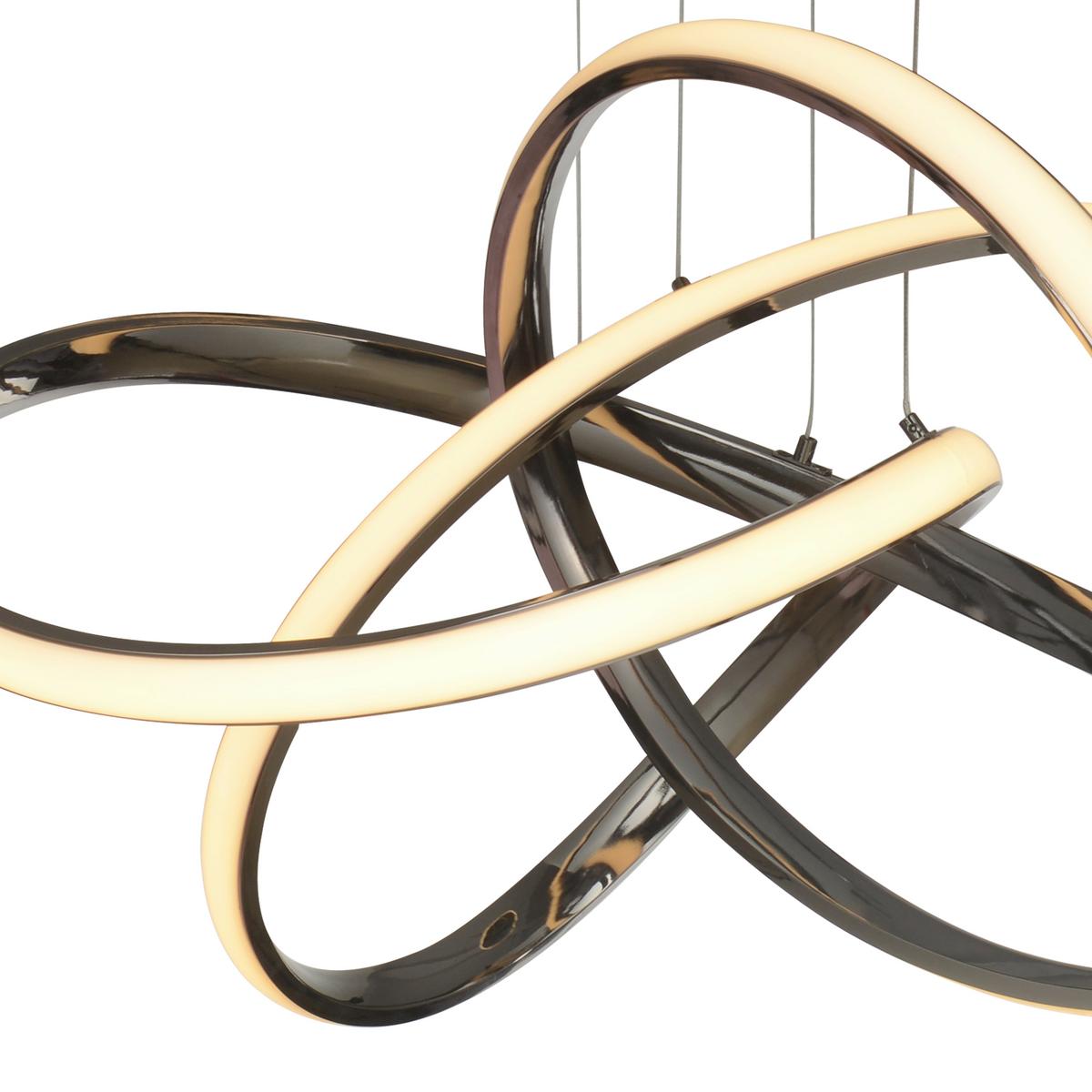 LAMPA WISZĄCA LED 6064-105 BANDOL - czarny chrom, Design, metal (64/150cm)