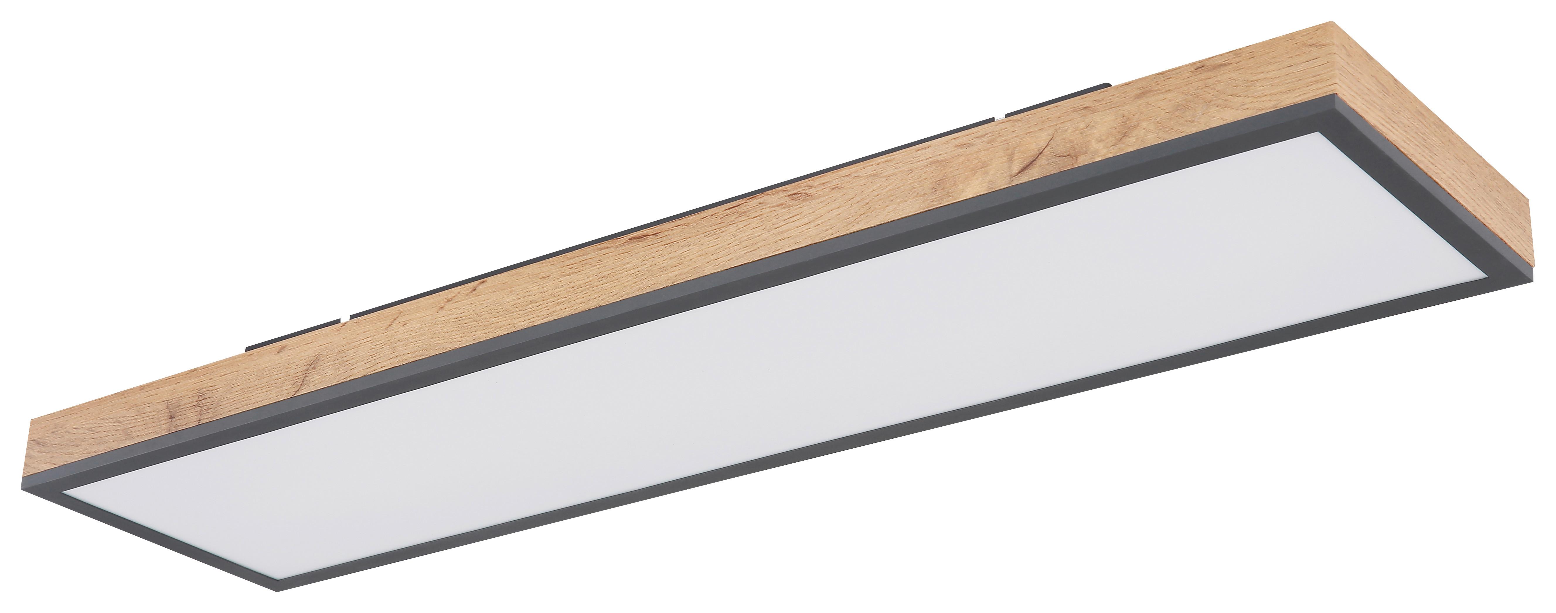 Plafonieră LED Doro - opal/grafit, Basics, plastic/metal (80/20/6,5cm) - Globo