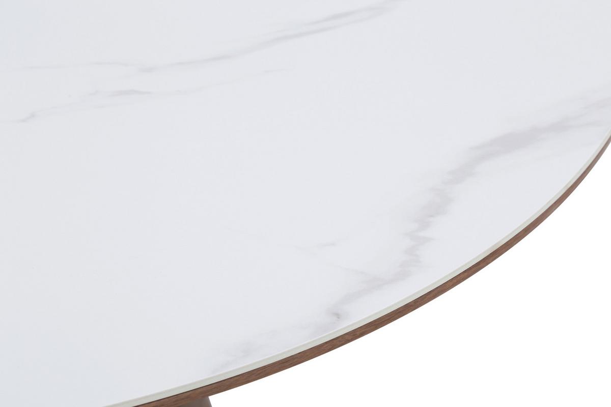 Jedilna Miza Aiden, Bela, Barva Oreha, Ø 120cm - barva oreha/bela, Moderno, leseni material/les (120/75cm) - MID.YOU