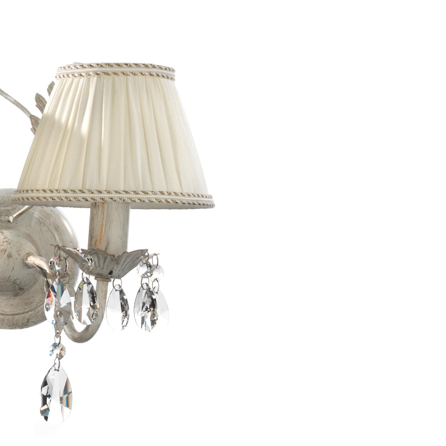 Wandleuchte Karen Weiß max. 6 Watt - Weiß, Natur, Glas/Textil (30/34cm)
