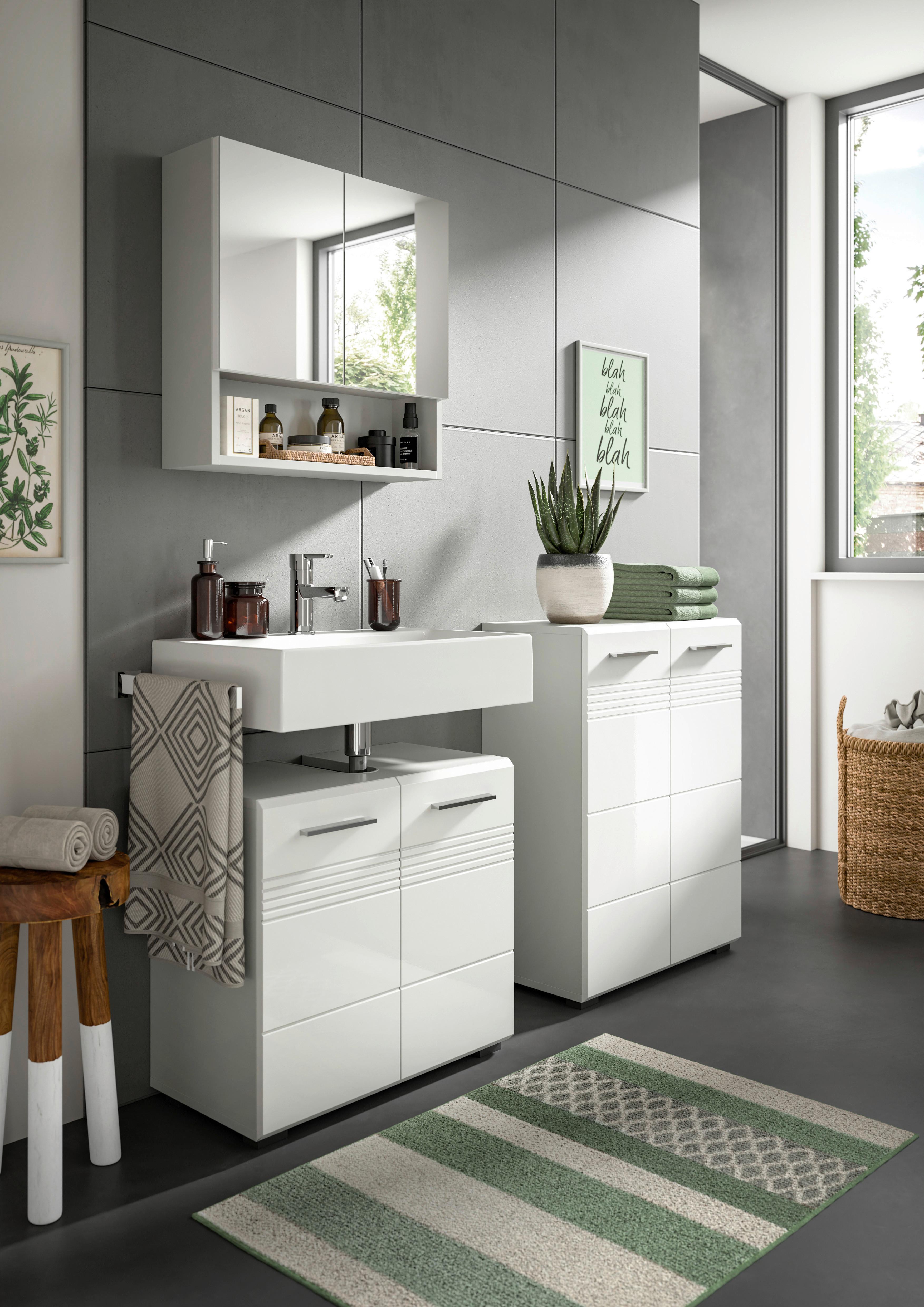 Spiegelschrank Copa ca. 55x55x17 cm Grau - MODERN, Glas/Holzwerkstoff (55/55/17cm) - MID.YOU