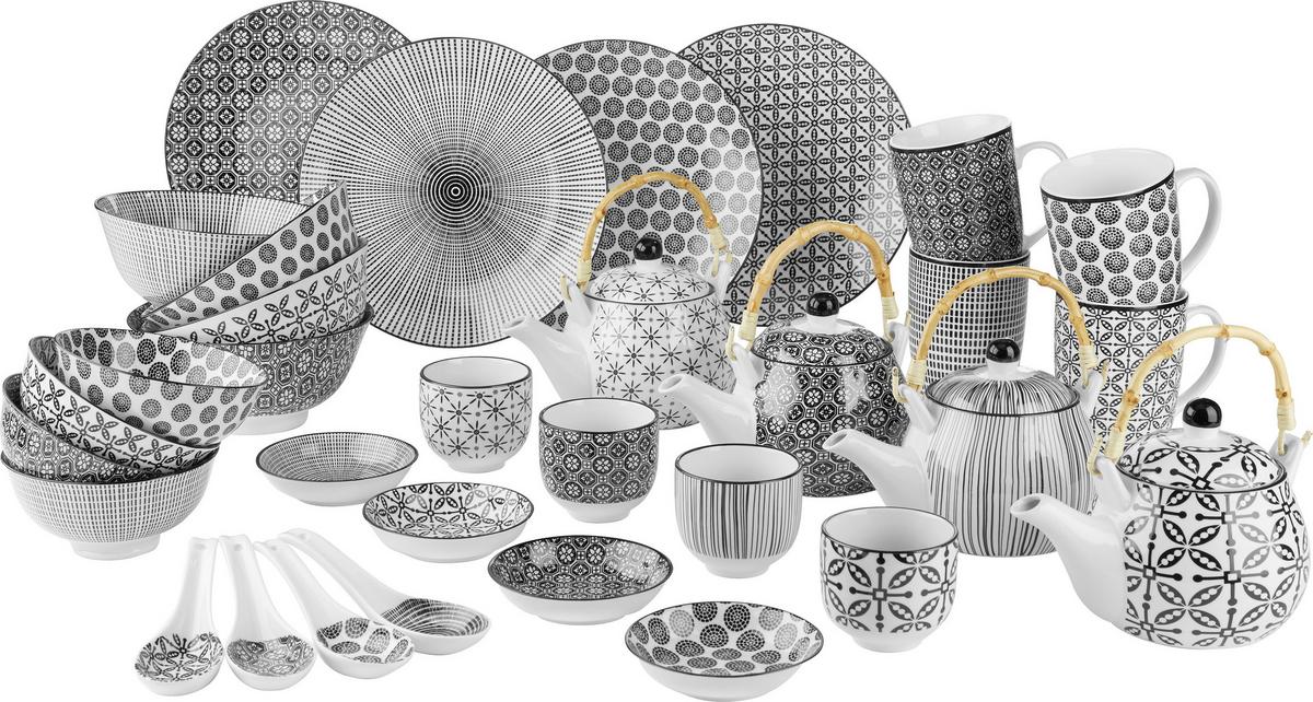 Desszertes Tányér Shiva - fekete/fehér, Lifestyle, kerámia (21cm) - Modern Living