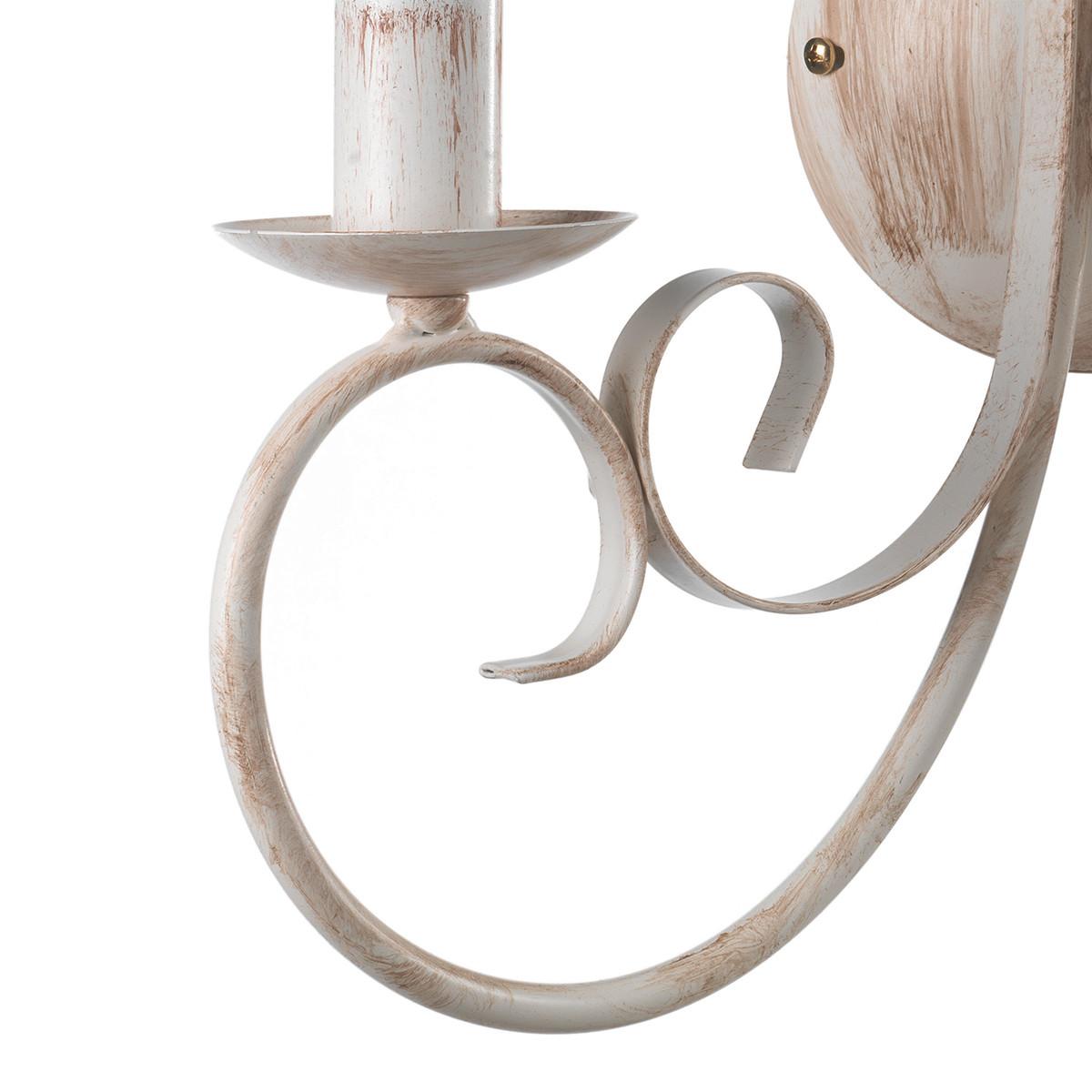 Wandleuchte Pompei Weiß max. 6 Watt - Weiß, KONVENTIONELL, Metall (35/38cm)