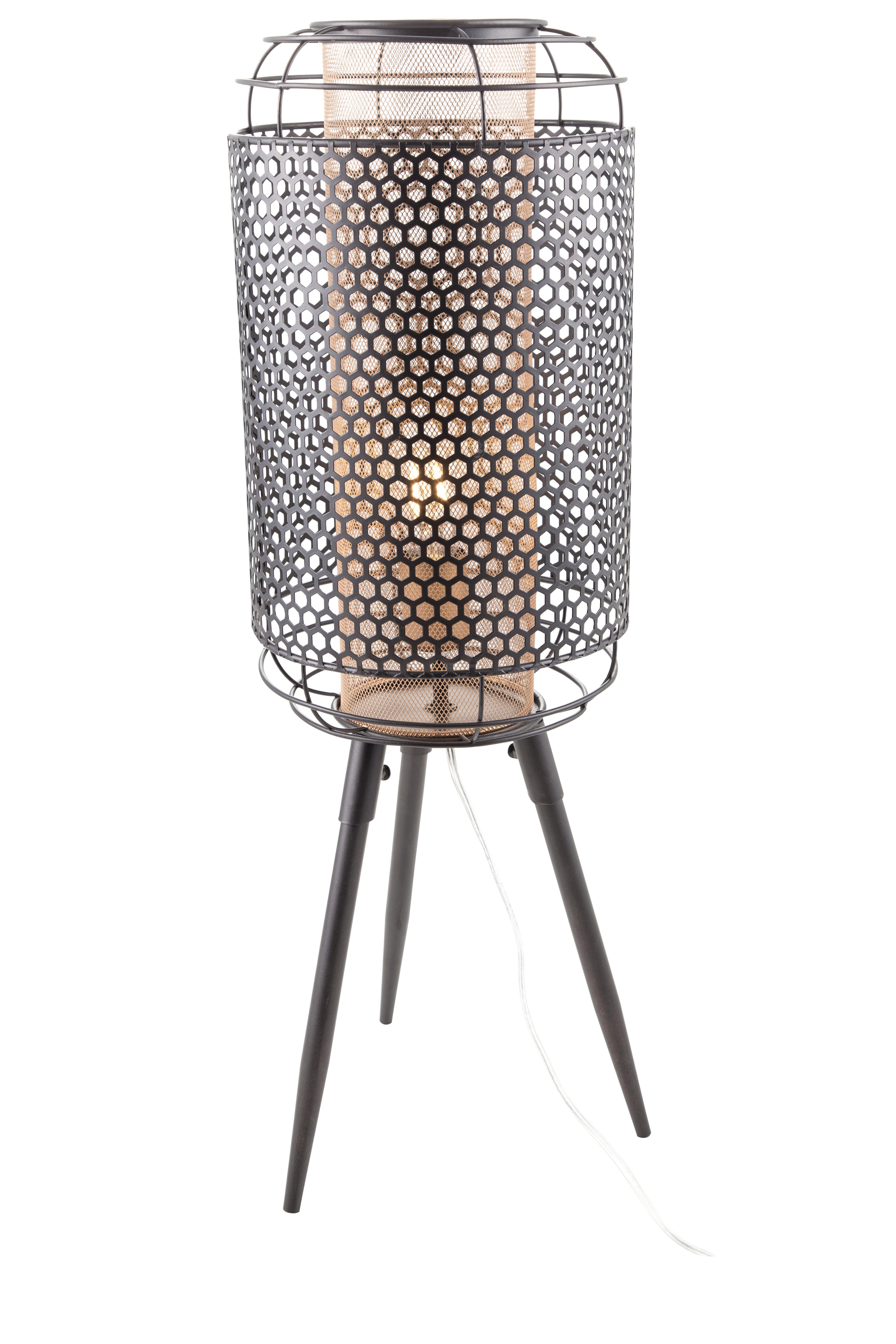 TISCHLEUCHTE 507901456X DENTON *SBN* - Weiss/Goldfarben, Design, Kunststoff/Metall (24/71cm) - Globo