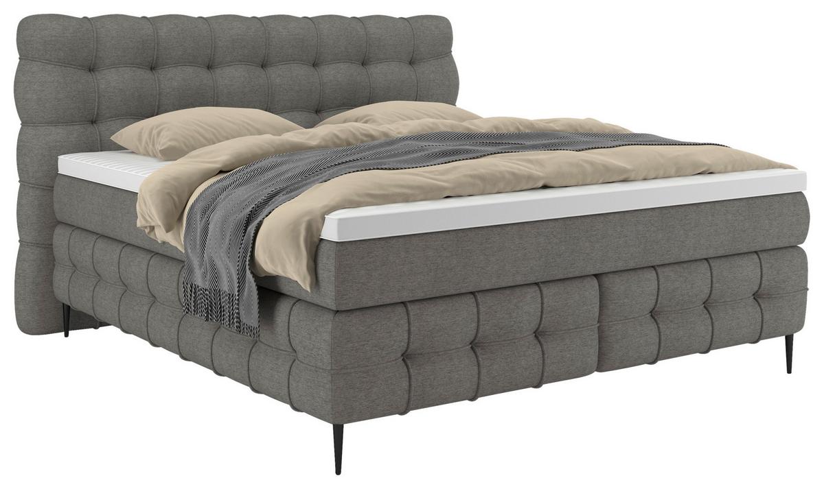 PAT BOXSPRING SCARLETT - gri închis, Konventionell, lemn/textil (160/200cm)