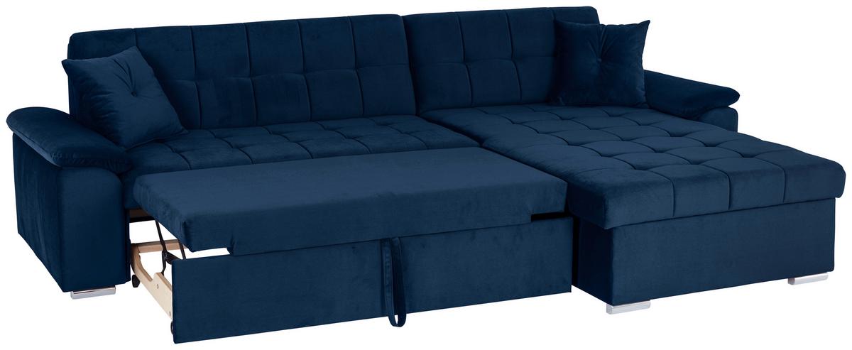 NAROŻNIK KEATON INDIGO - niebieski, Basics, tkanina (263/169cm) - Livetastic