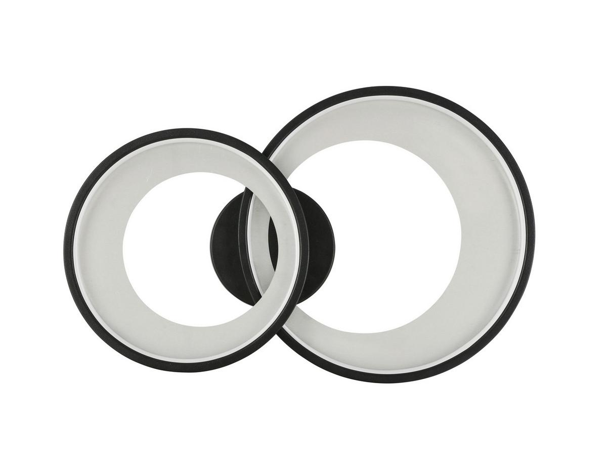LAMPA SUFITOWA LED RING *SBN* - kolor srebrny/czarny, Design, tworzywo sztuczne/metal (55/35/8,5cm) - Novel