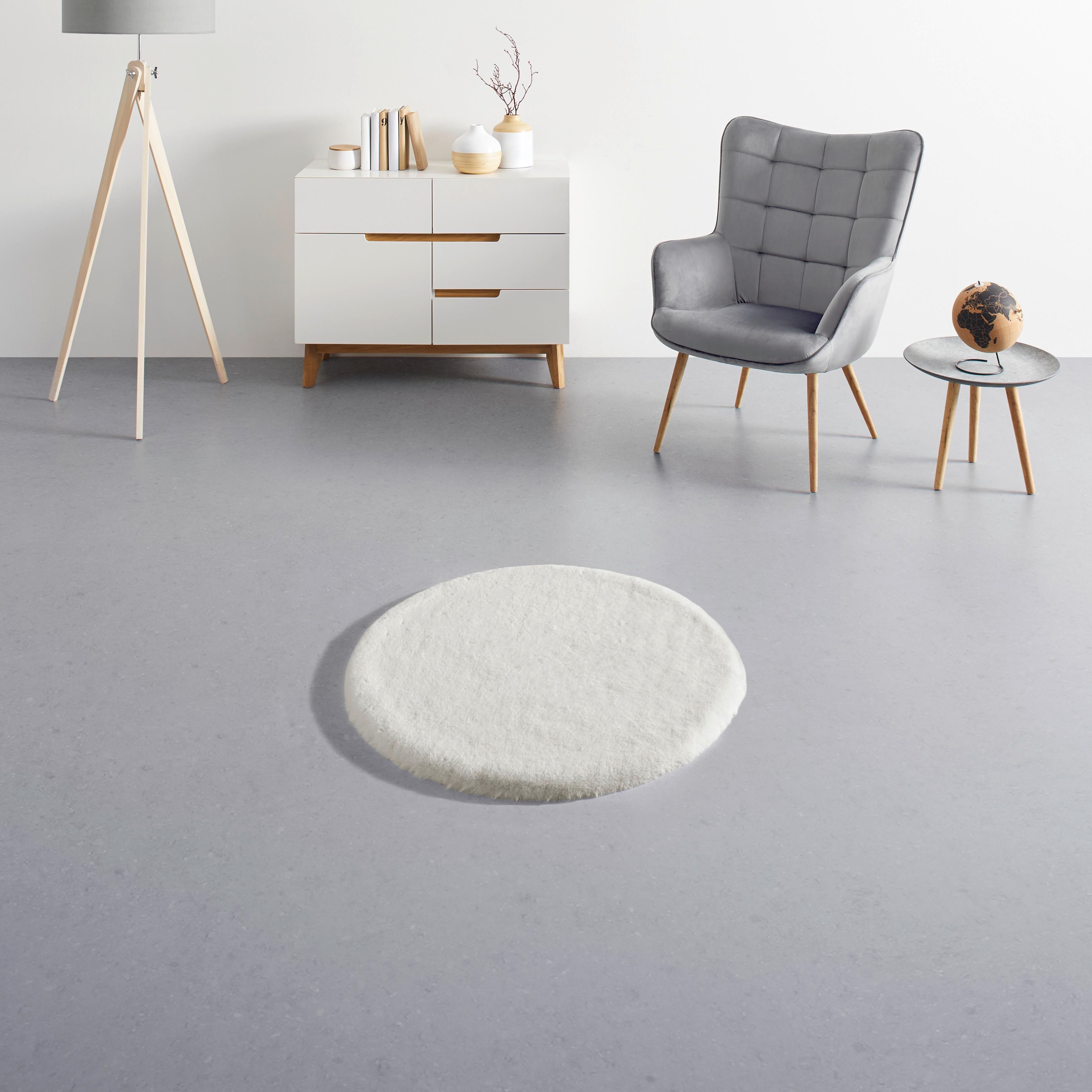 Kunstfell Nico 3 in Creme Ø ca. 80cm - Creme, KONVENTIONELL, Fell (80cm) - Mömax