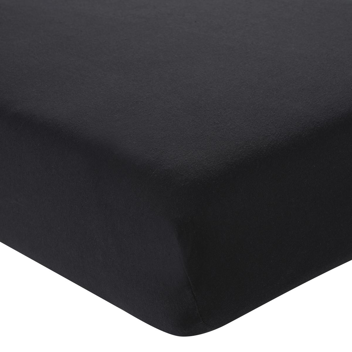 Cearșaf cu elastic Alma, cca. 140x200cm - negru, Konventionell, textil (140/200cm) - Mömax