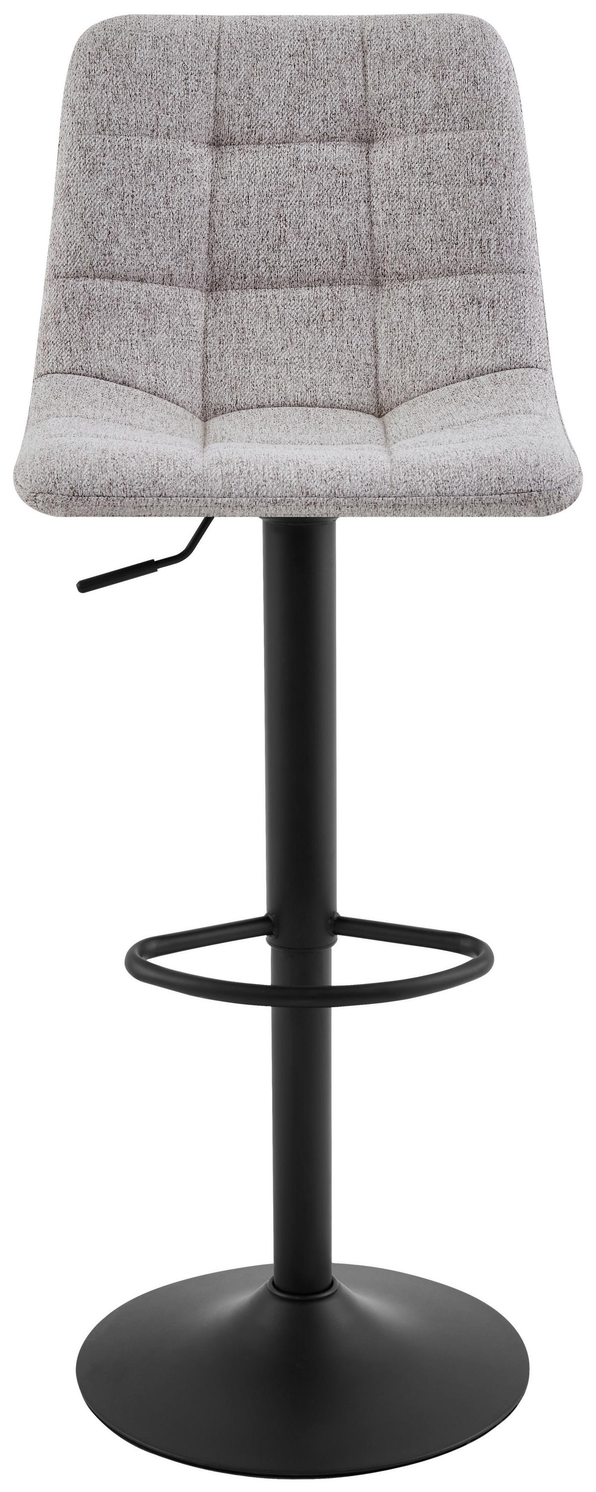 STOŁEK BAROWY JEFF -EXKLUSIV- - czarny/taupe, Design, metal/tkanina (43/90-112/47cm) - Stylife