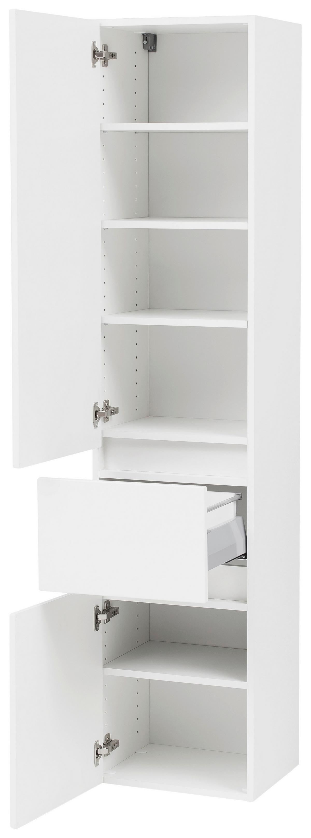 Hochschrank Kopenhagen B: 40 cm Weiß - Silberfarben/Weiß, KONVENTIONELL, Holzwerkstoff/Kunststoff (40/180/35cm) - Held