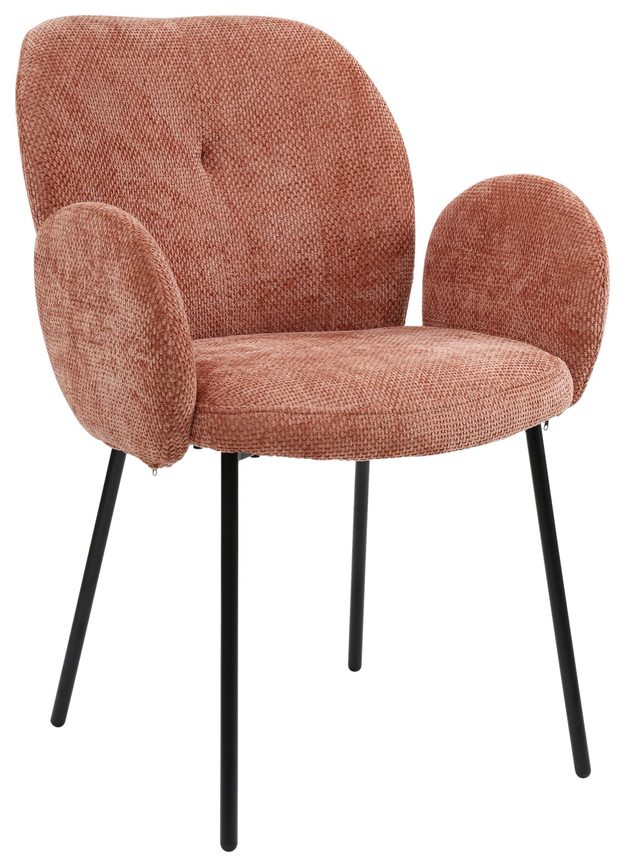 Armlehnstuhl Mara Rosa/Schwarz - Schwarz/Rosa, LIFESTYLE, Holz/Textil (60/87/64cm) - Mömax
