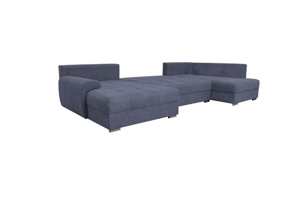 Kutna Garnitura Senso - tamno plava/boje kroma, Moderno, tekstil/drvo (183/346/197cm) - Modern Living