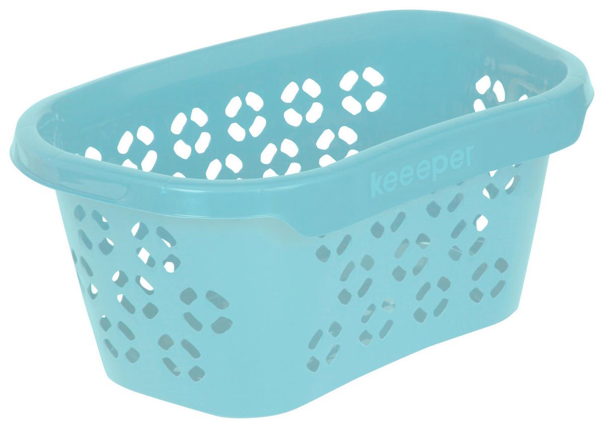 Wäschekorb Anton aus Kunststoff ca. 30,5l - Mintgrün, Kunststoff (57,5/38/26,5cm) - Modern Living