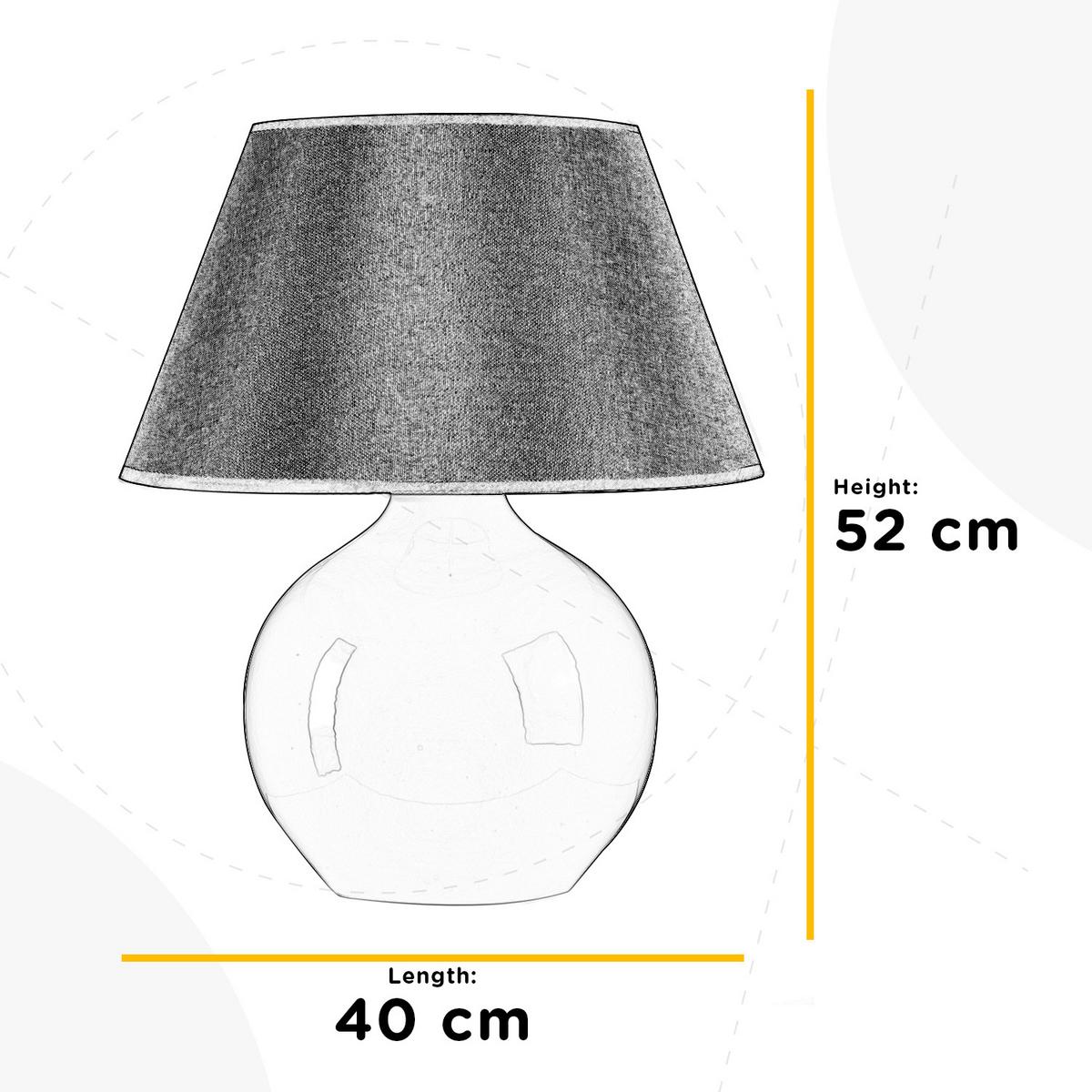 Asztali Lámpa 223/gbg - fehér, Konventionell, textil/kerámia (40/52cm)