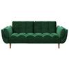 PLAYBOY 2-Sitzer-Sofa Scarlett Grün Samt m. Schlaffunkt. - Walnussfarben/Grün, KONVENTIONELL, Holz/Textil (215/81,5/84,5cm) - Playboy