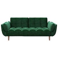 PLAYBOY 2-Sitzer-Sofa Scarlett Grün Samt m. Schlaffunkt. - Walnussfarben/Grün, KONVENTIONELL, Holz/Textil (215/81,5/84,5cm) - Playboy