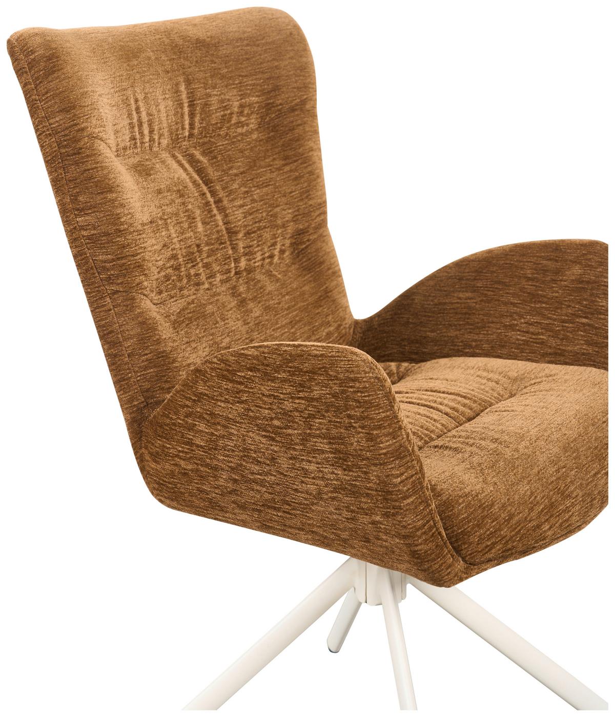 Armlehnstuhl Stella Braun/beige - Beige/Braun, Design, Textil/Metall (58/91/66cm) - Mömax