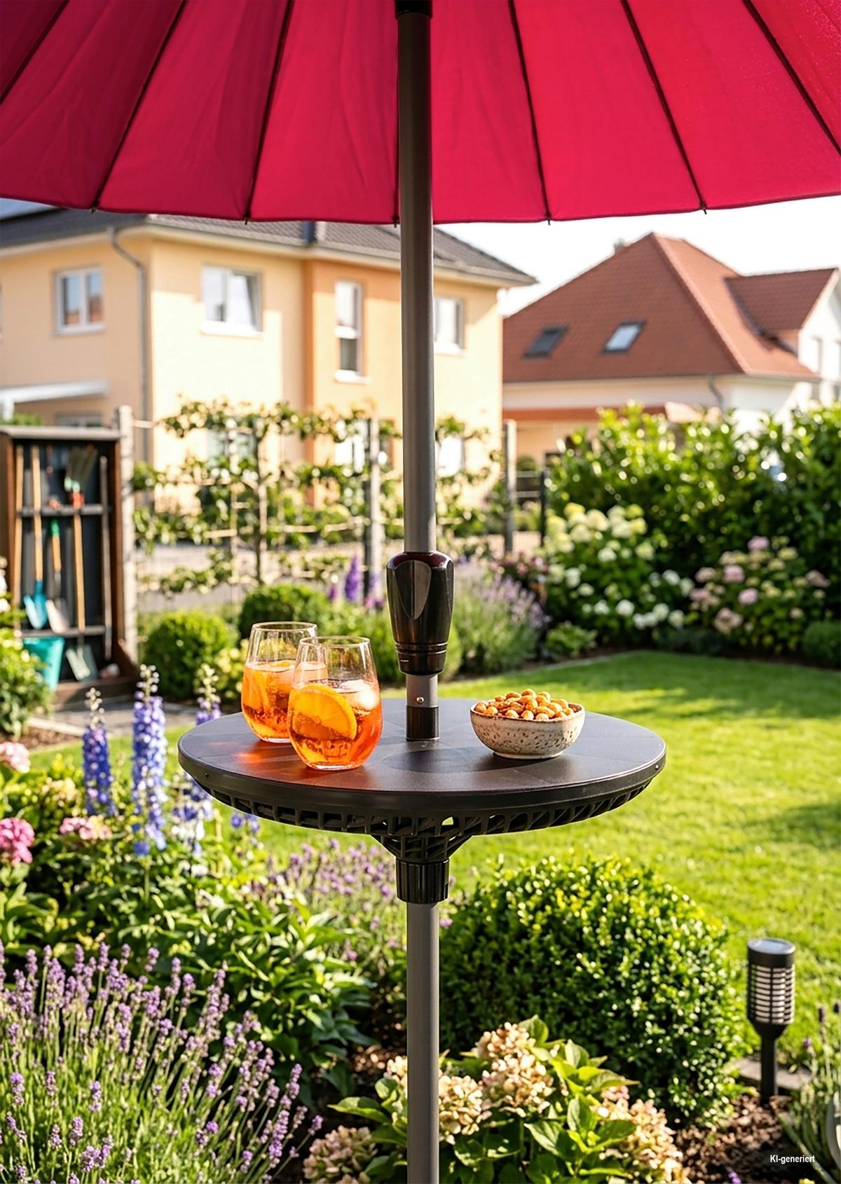 GARTENTISCH TISCH FÜR SONNENSCHIRM - Schwarz, MODERN, Kunststoff (58,2/18/58,2cm) - Gardenson