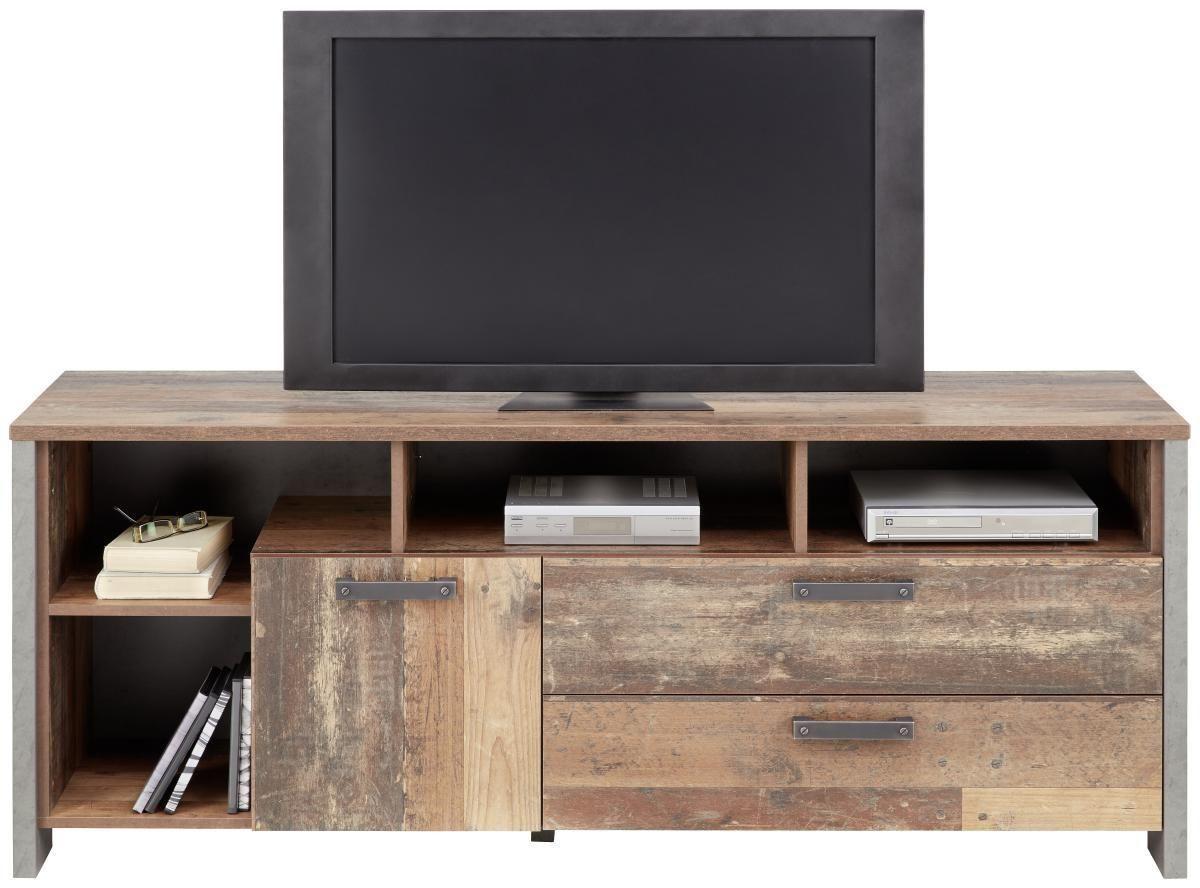 Tv-element Baghira, Rjava, Siva - temno siva/črna, Konvencionalno, kovina/umetna masa (161/63,9/41,6cm) - Premium Living