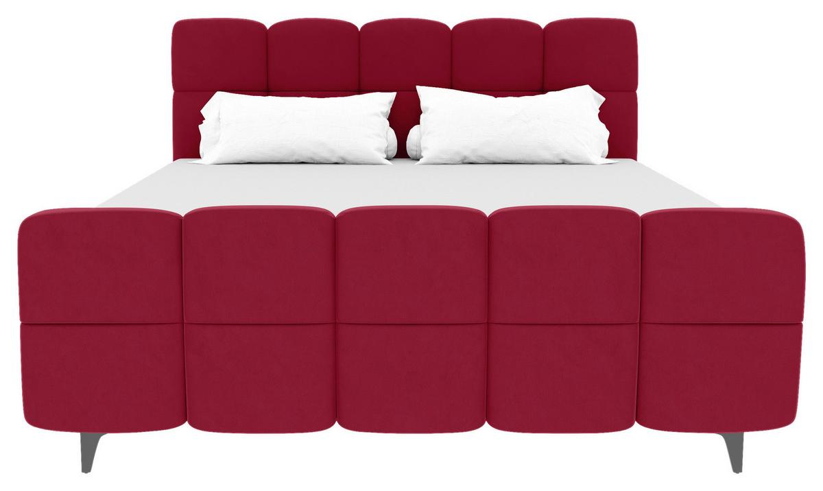 Boxbett Mona Rot ca. 160x200cm - Rot/Schwarz, KONVENTIONELL, Kunststoff/Textil (160/200cm) - Mömax